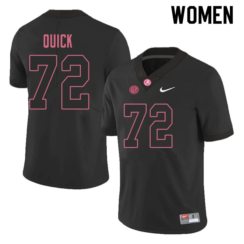 Women #72 Pierce Quick Alabama Crimson Tide College Football Jerseys Sale-Blackout
